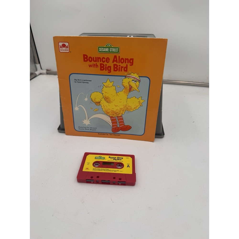 Sesame Street 1987 Bounce Along with Big Bird, Golden Book and Cassette Tape